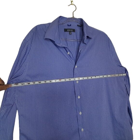 Kenneth Cole Reaction Men's Blue Checkered Long-Sleeve Button-Down Shirt Size XL - Picture 5 of 11